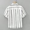 Men's Spring and Summer Fresh Striped Short Sleeved Shirt, Casual Artistic Loose Top