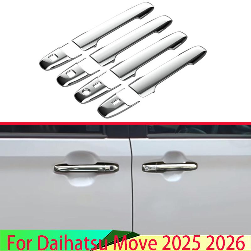For Daihatsu Move 2025 2026 Car Accessories ABS Chrome Door Handle Cover Without Smart Key Hole Catch Cap Trim
