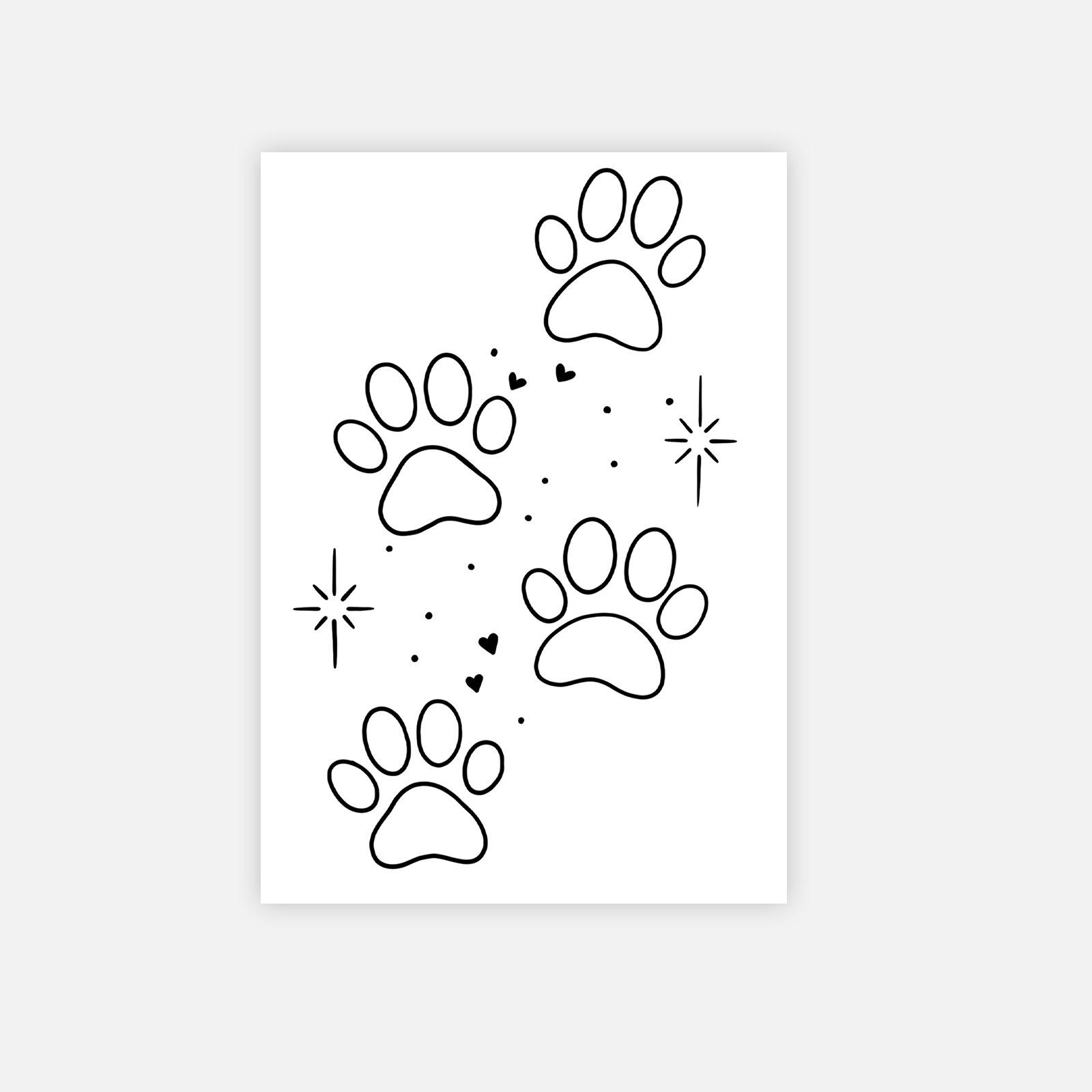 Cute Simple Star Cat Claw Tattoo Sticker Lasting Waterproof Premium Tattoo Sticker 7*10