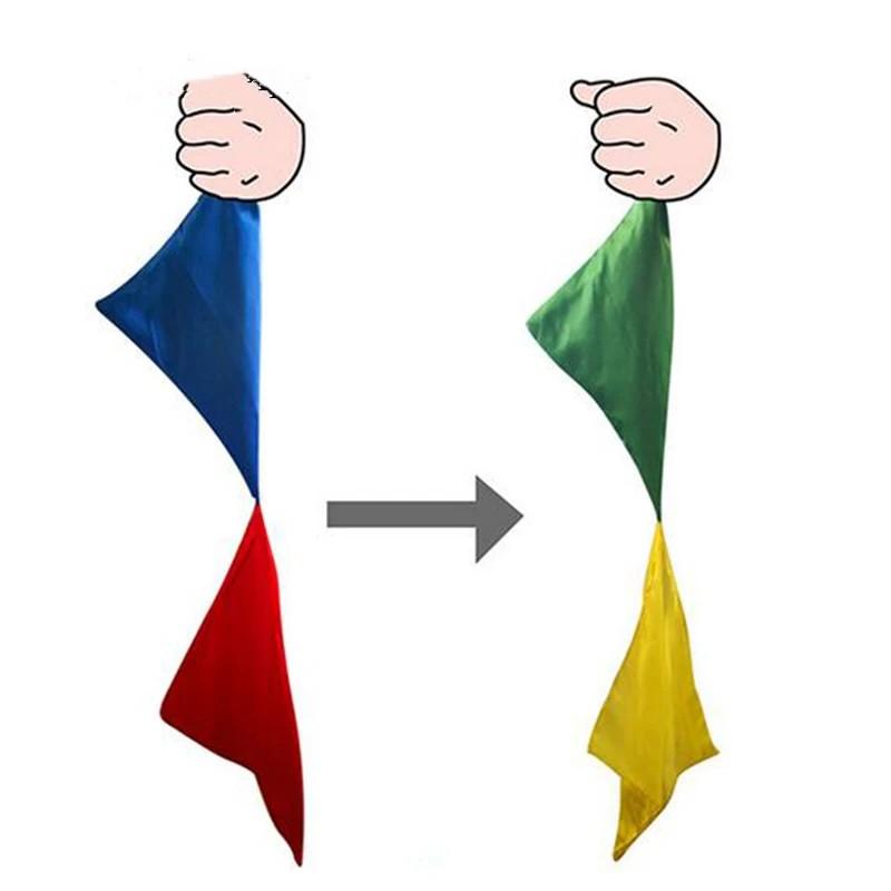 Color Changing Linked Silk Magic Trick Change Hue Scarf Ideal for Plaything Funny Joke Props Tools Close-up Performance Children