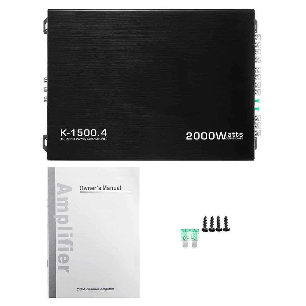 4 Channel Car Audio Amplifier 2000W High Power Amp. 12 V Four Way Stereo Power Amplifier Class A B