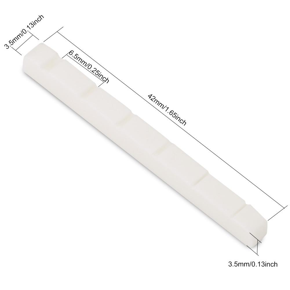 2Pcs Durable Slotted String Nuts 42mm Replacement Part for 6 Strings Electric Guitar