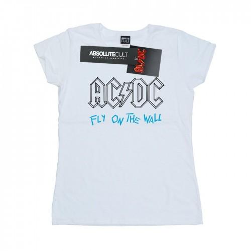 

AC/DC Womens/Ladies Fly On The Wall Outline Cotton T-Shirt XXL білий