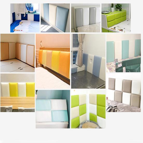 Wall Protector Anti-scratch Mute Self-adhesive Bedroom Headboard Bedside Cloth Cushion Tatami Decor for Kindergarten