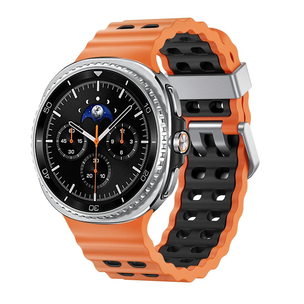 Silicone Strap for Samsung Galaxy Watch 8/8 Classic Sport Breathable Wristband For Galaxy Watch 8 40/44mm Two-Tone Silicone Band