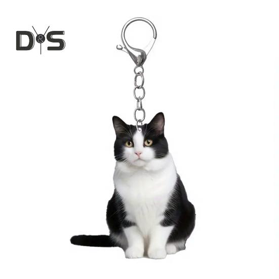 Brelok w kształcie kota z kreskówek 2D akrylowy brelok z zawieszką kota klucze imprezy uniwersalny brelok do torby akcesorium