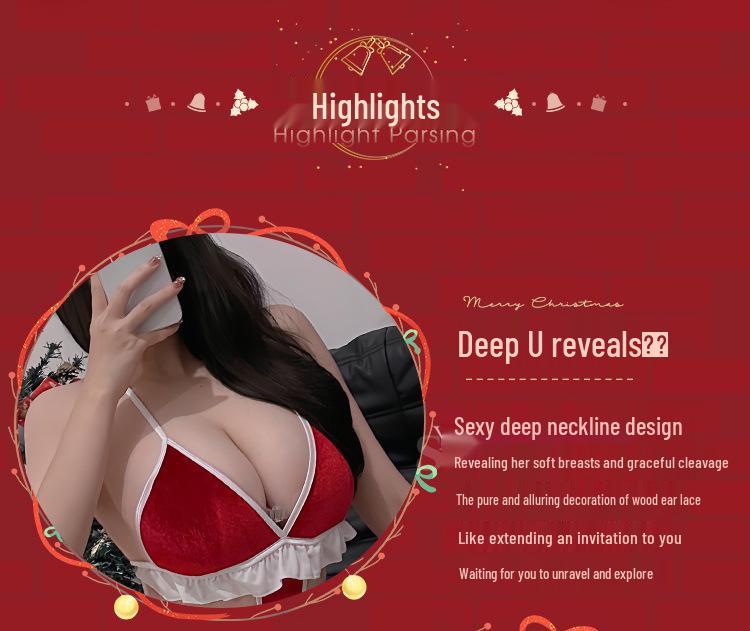 Yi Yue Sexy Christmas Lingerie Set - Open Crotch Bodysuit Pajama 8841