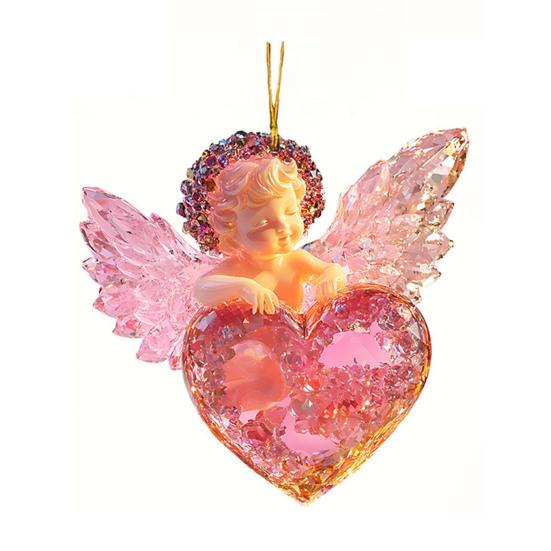 

1/4 шт. Подвеска для автомобиля Акриловая Устойчивая к царапинам Дизайн Ангельское Сердце Подвеска для рюкзака Подвеска на День святого Валентина Аксессуар для интерьера автомобиля A