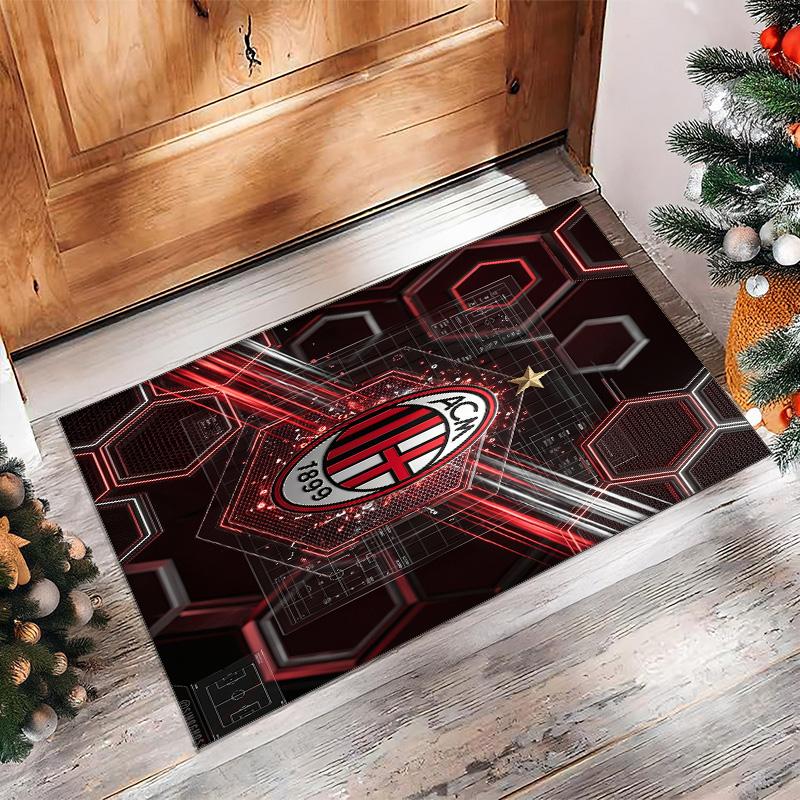 AC Mailand Bedruckter Flanell Teppich Rutschfest Weicher Polyester Boden Teppich Indoor Dekor Matte für Schlafzimmer Wohnzimmer Sofa Spielzimmer Heimdekoration