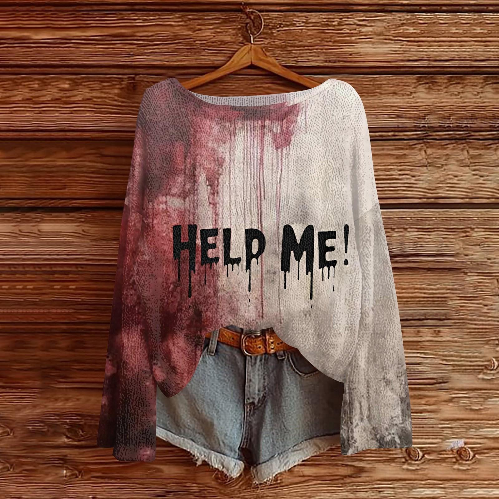 

Свитшоты на Хэллоуин для женщин, вязаный свитер, милая рубашка, осенний свитер с круглым вырезом, топы M красный