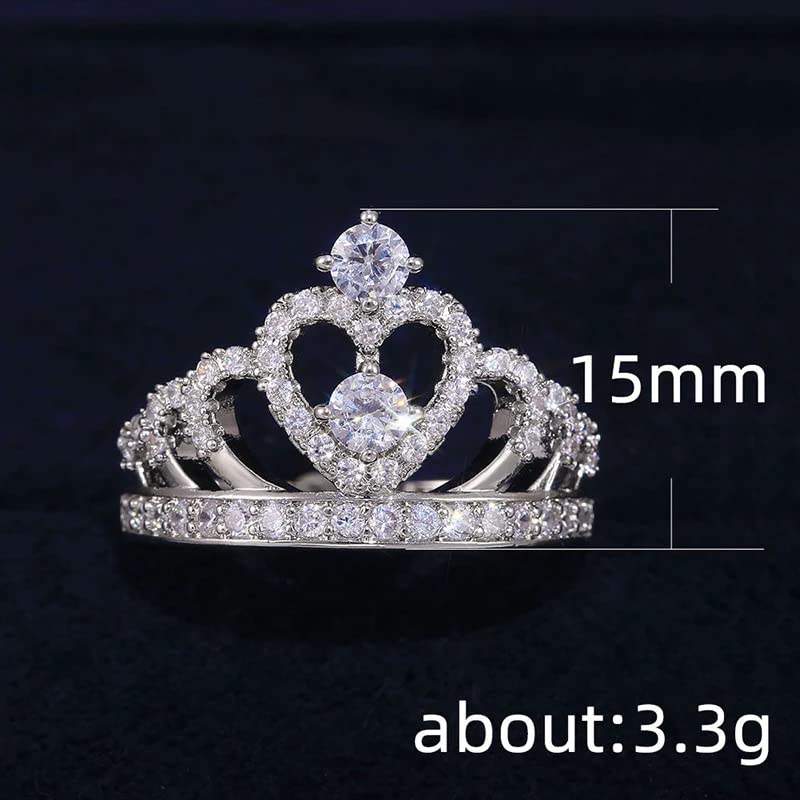 [Avance] Avance Tiara Crown Ring, Silver, Women's (Size 9)