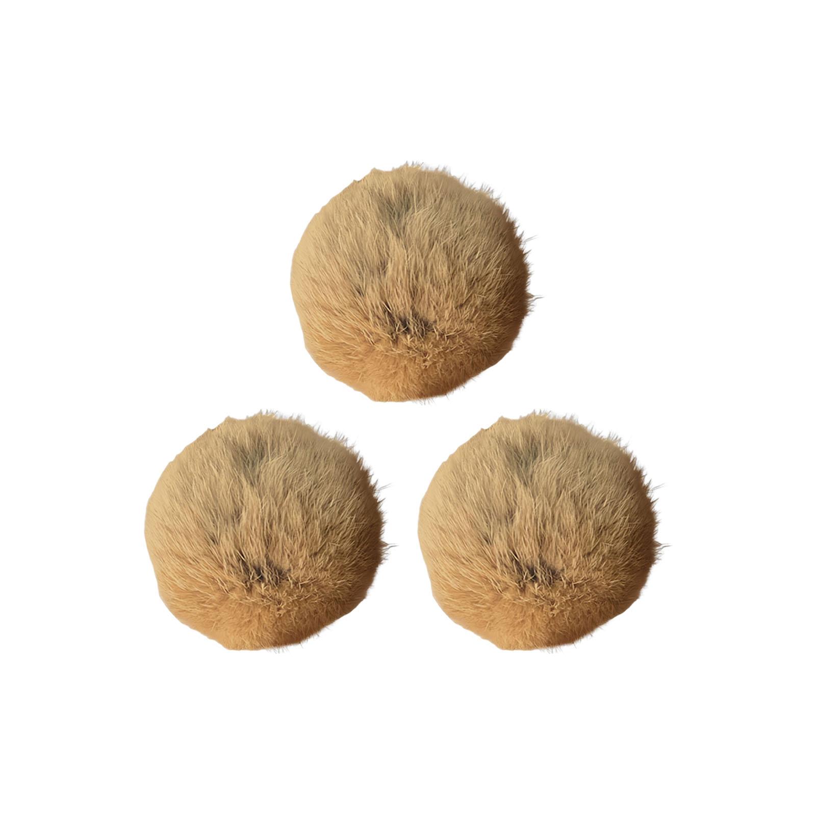 

3.15 Inch Real Rabbit Fur Pom Pom Cat Toys, Soft Furry Balls, Natural Prey-Like Interactive Play, Hunting Instinct Exercise Toys