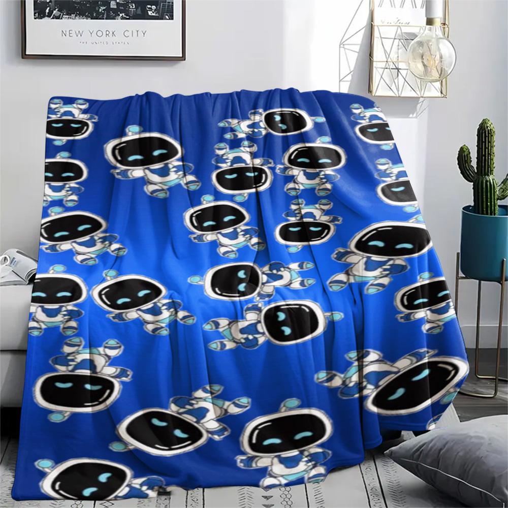 1PC ASTRO BOT Patterned Flannel Blanket Suitable For All Seasons for Home Decor Warmth and Comfort Gifts Holiday Present