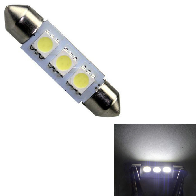 3 SMD 3SMD 39MM BLUE 5050 5055 LED AUTO INTERIOR DOME 12V LIGHT BULB UPGRADE