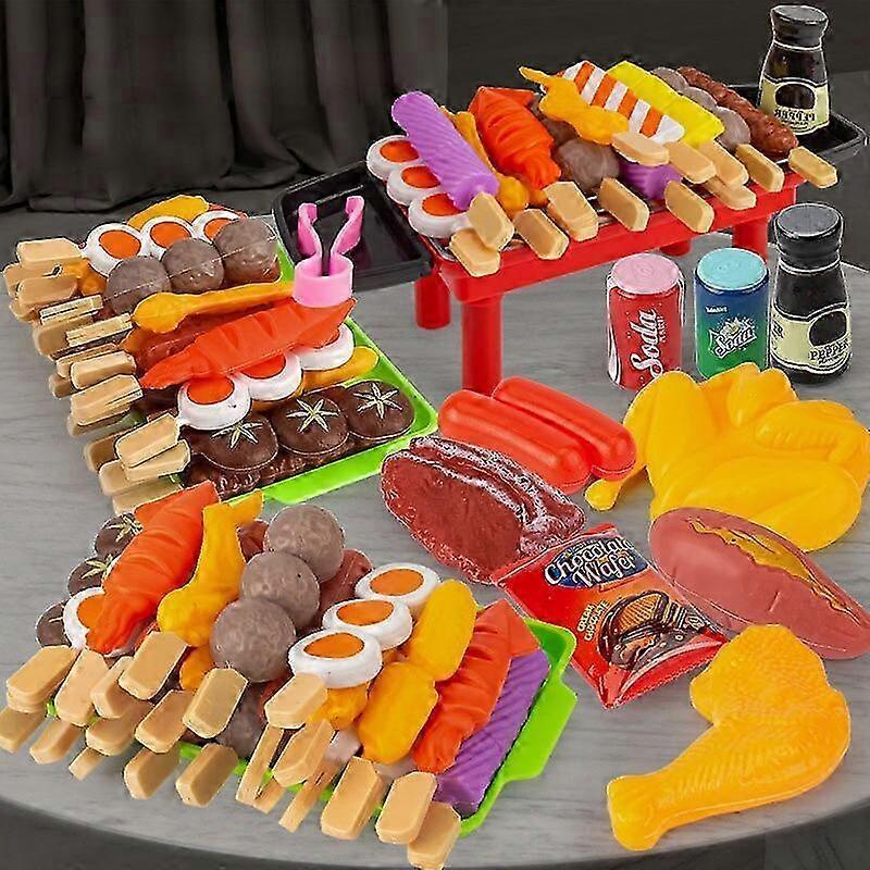 2026 Kids Barbecue Food Set Kitchen Pretend Play Cooking Toys Girl Early Education Outdoor BBQ Parents-Child Interactive Toy