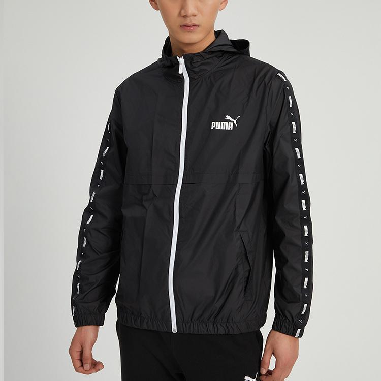 Puma Chaqueta Casual con Capucha y Cremallera con Estampado de Logo para Hombre Chaquetas Negro 849499-01