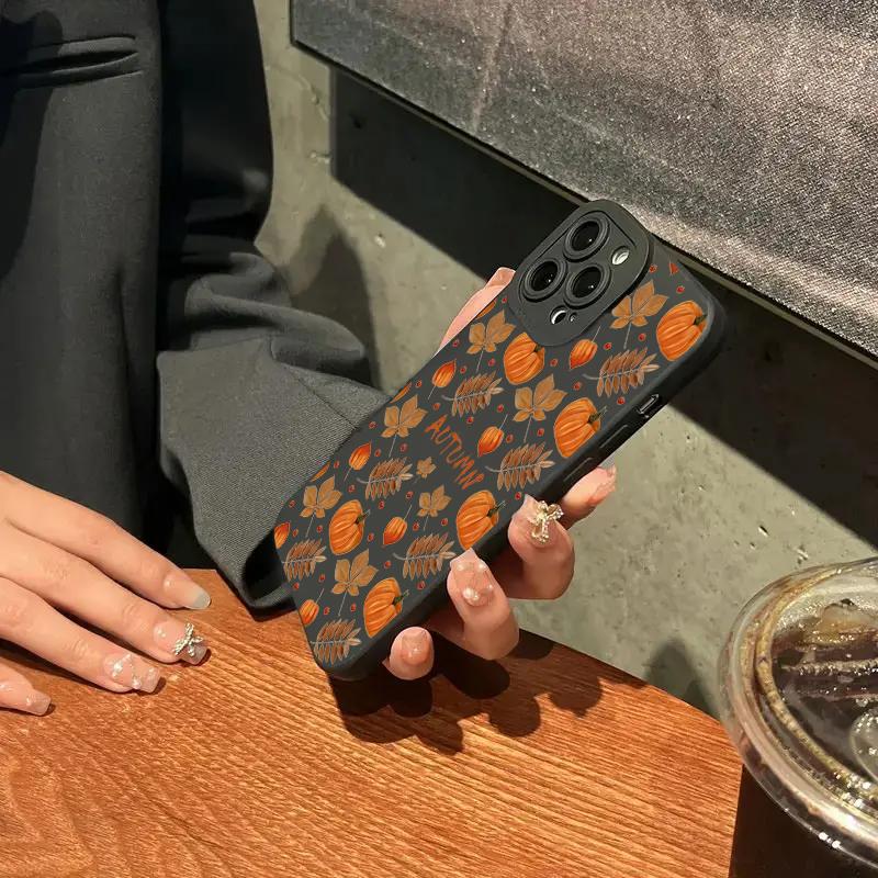 Retro Vzor Javorového Listu Pouzdro na Telefon Pro iPhone 16 Pro Max 15 14 13 12 11 7 8 Plus 16E XR X XS SE Nárazuvzdorný Silikonový Měkký Kryt