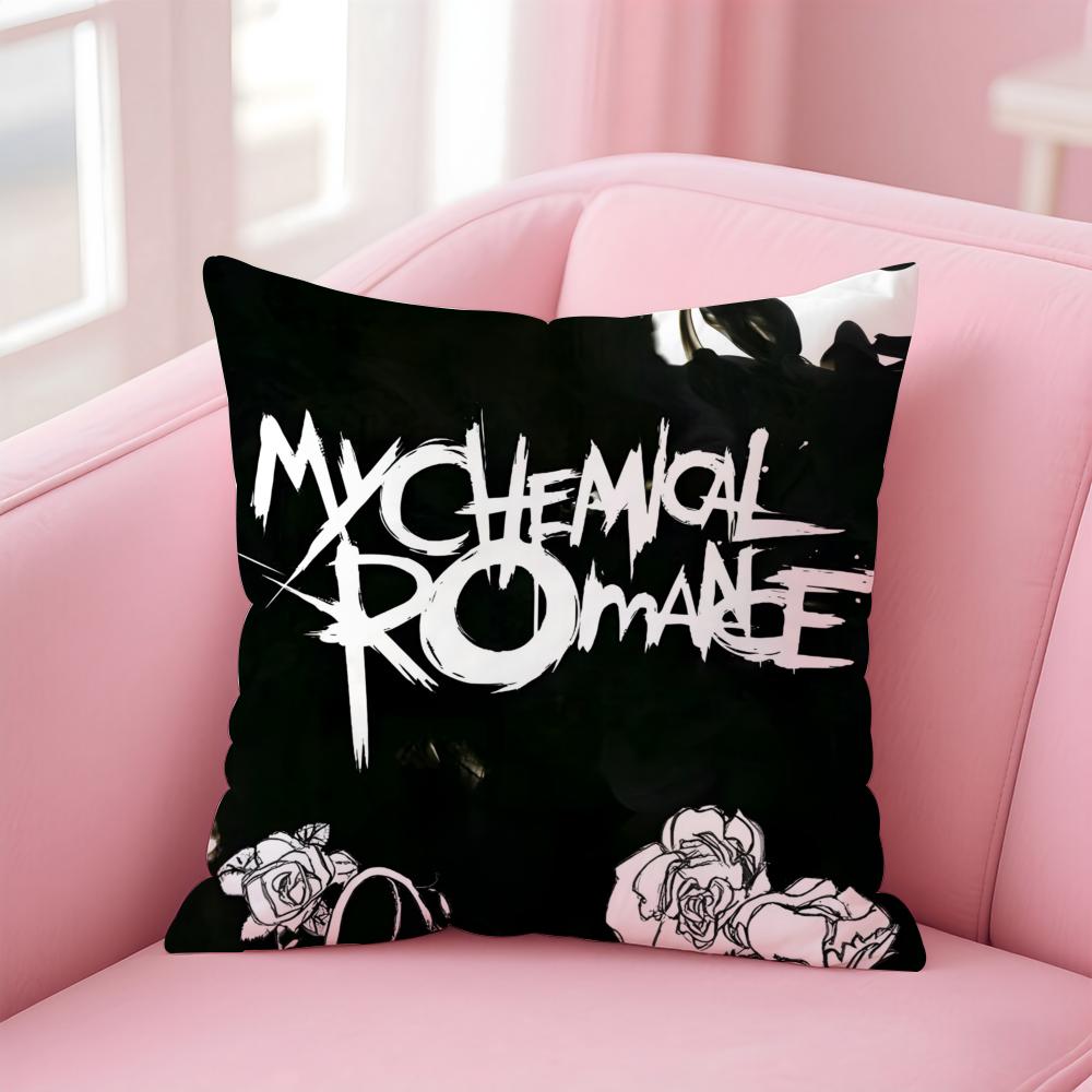 Emo Amerikanische Rockband MMy Chemical Romance Kissenbezug Kissenhülle Kurzer Plüsch Verdeckter Reißverschluss Raum Sofakissenbezug