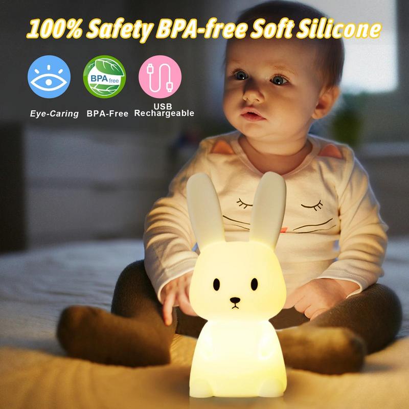 Bunny Lamp Cute Rabbit Lamp Color Changing Silicone Lamp Animal Lamp Rechargeable Night Light Toddler Night Light For Special