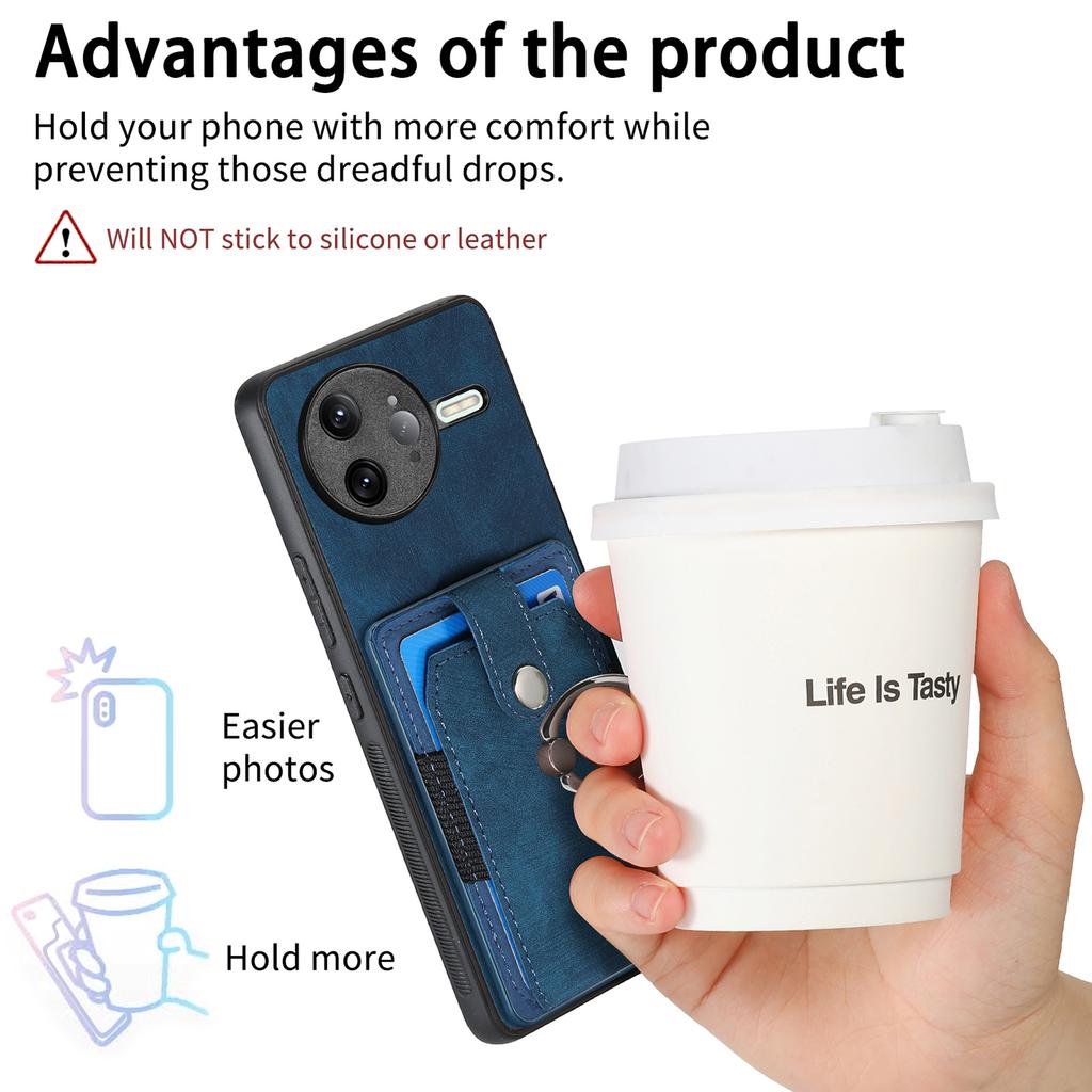 For Xiaomi Poco F7 Ultra 5G/Xiaomi Redmi K80 Pro 5G Phone Case Leather Back Cover with Card Slots Kickstand