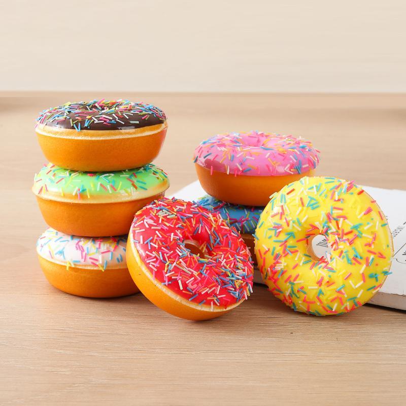Juguete de Donut para Aliviar el Estrés, Apretable, Fidget, Comida, Pastel, Juguete de Descompresión