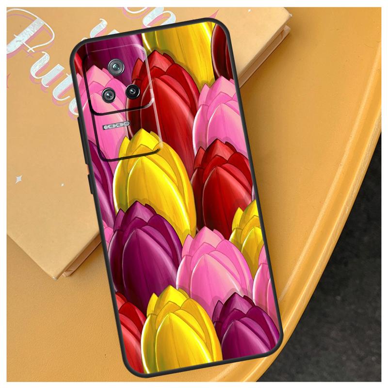

Tulips Flower Spring Funda For Xiaomi 15 14 Ultra 17 Pro Max 13T 14T 15T POCO F5 F6 F7 Pro X5 X6 X7 F8 Ultra Case POCO F5 Pro