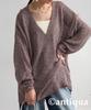Antiqua Slub Knit One Size Brown Women's V-Neck Top, YP-00178, 10,