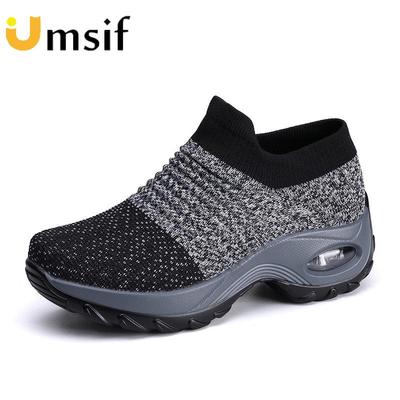 Summer Women's Mesh Sneakers Breathable Non-slip Thick Sole Casual Running Shoes