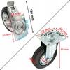Swivel casters 75mm metal rubber wheels set of 4 for trolleys with brake