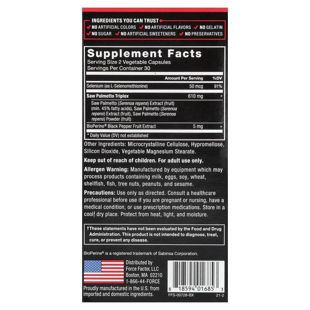 Force Factor Fundamentals Saw Palmetto Capsules 60 Count