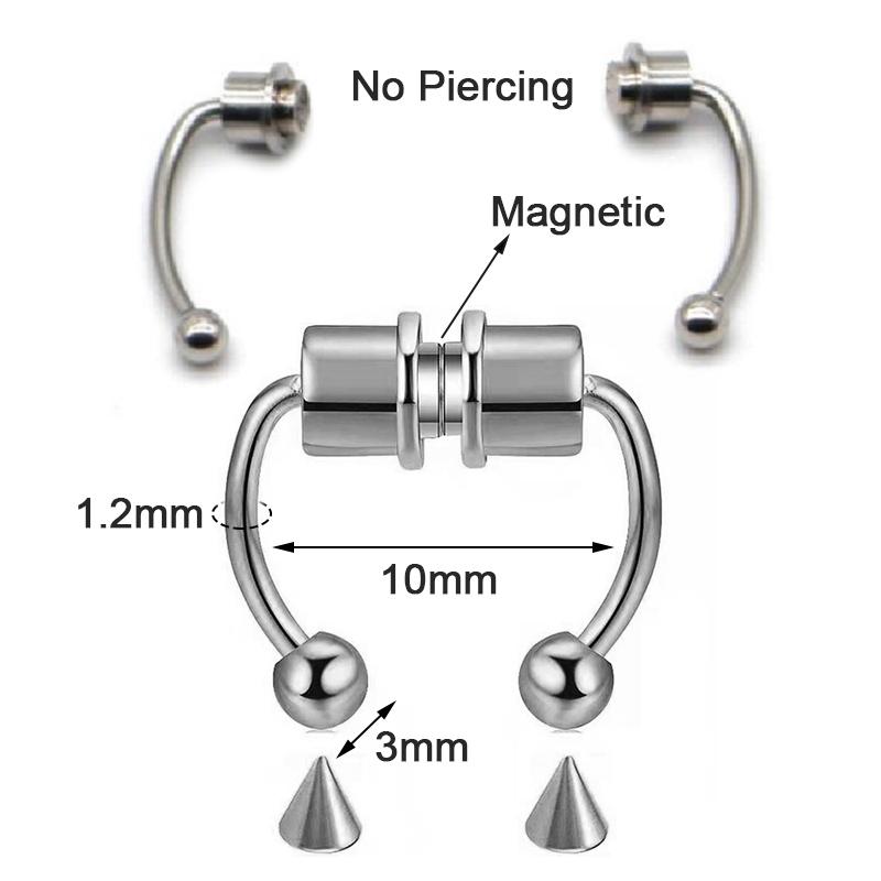 Ikke-piercing Nese Ring Falsk Nesebøyle Magnetisk Horseshoe Ring Body Jewelry