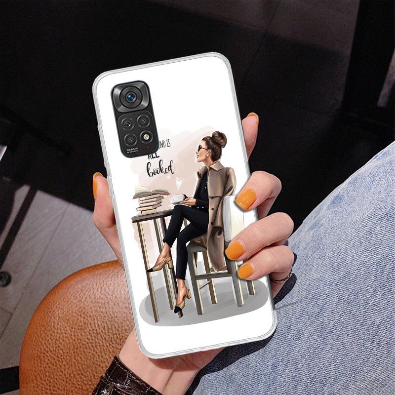 Girl Boss Female Coffee Phone Case For Xiaomi Redmi Note 15 14 13 12S 12 11 Pro Plus 14S 11S 11E 10 10S 11T 5G Personalized Cove