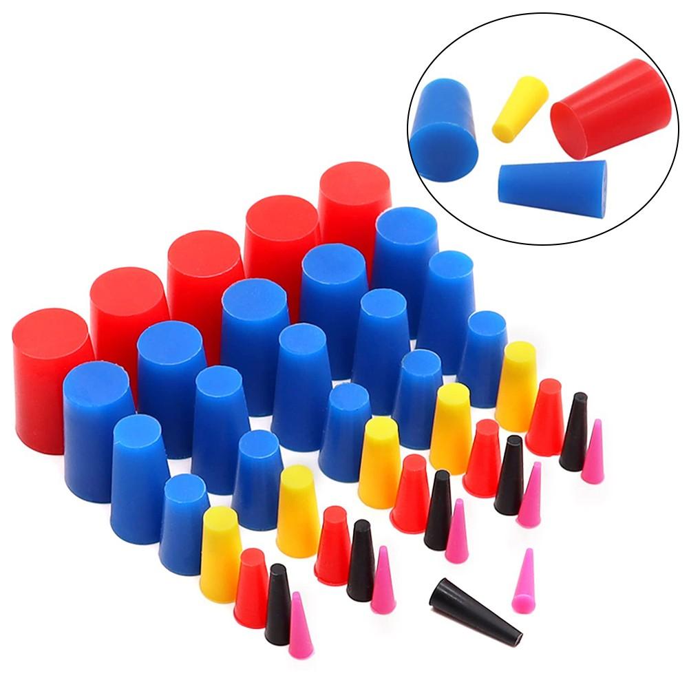 40Pcs 1/16" to 3/4" High Temp Silicone Rubber Tapered Plug Kit For Powder Coati
