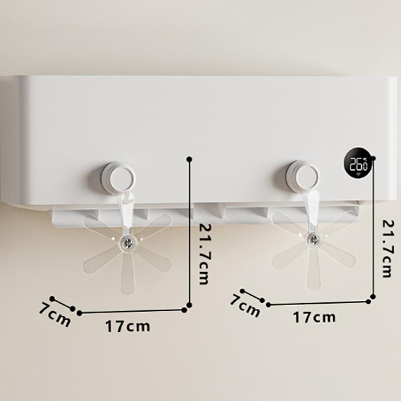 3Pcs Wall Mounted Conditioning Guide Fan Plastic Adjustable Suction Cup Air Conditioning Ventilator Windmill Shaped