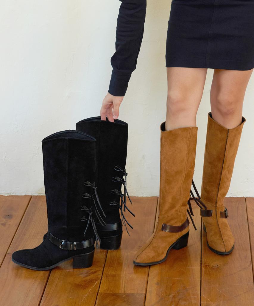 Cesti Romantische Vintage Wildleder Langstiefel (Bräunen)
