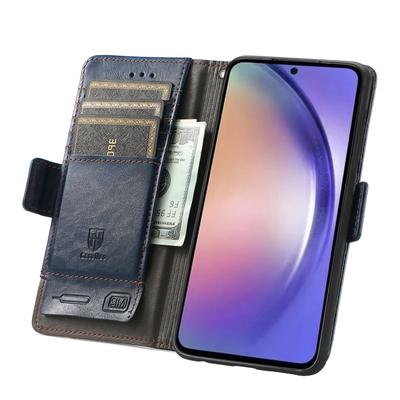 Etui na telefon Samsung Galaxy A55 5G CASENEO Pokrowiec ze skóry PU Podstawka z portfelem blokującym RFID