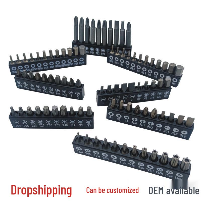 Short 25mm Phillips Bit Set, 10pc Torx with Hole for Power Drill Use
