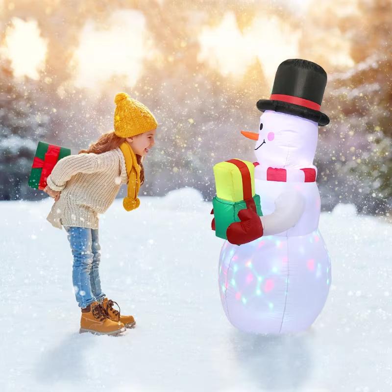 1.5M Christmas Inflatable Snowman Airblown Decor With Led Light Christmas Outdoor Courtyard Garden Doorway Ornaments Party Props