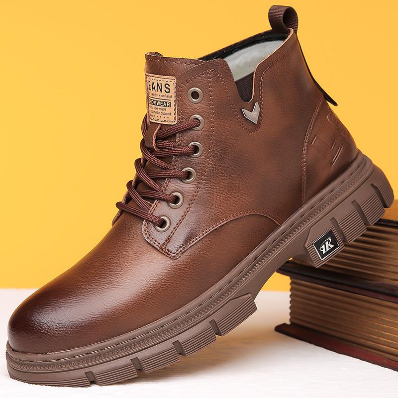 New fashion Martin boots men's autumn and winter new thick-soled heightening retro tooling boots
