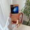 Applicable To Samsung ZFlip6 Cartoon Sheep Bar Pattern Mobile Phone Case Zflip5 Folding Bracket Hand Lanyard Protective Cover