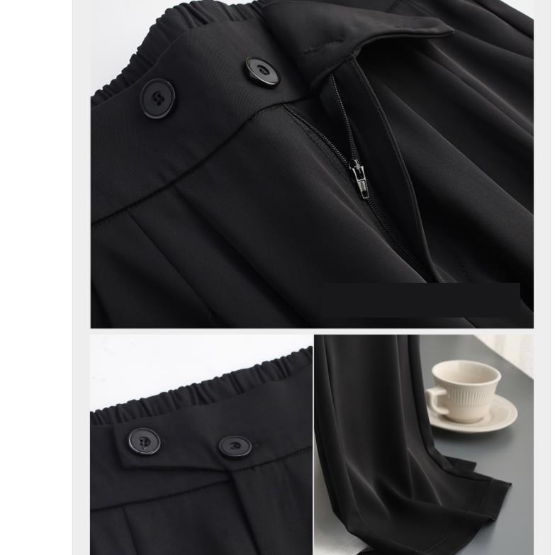 Spring And Summer Women Loose Wide Leg Pants Full Length Elastic Waist Pleated Trousers Plus Size 4xl