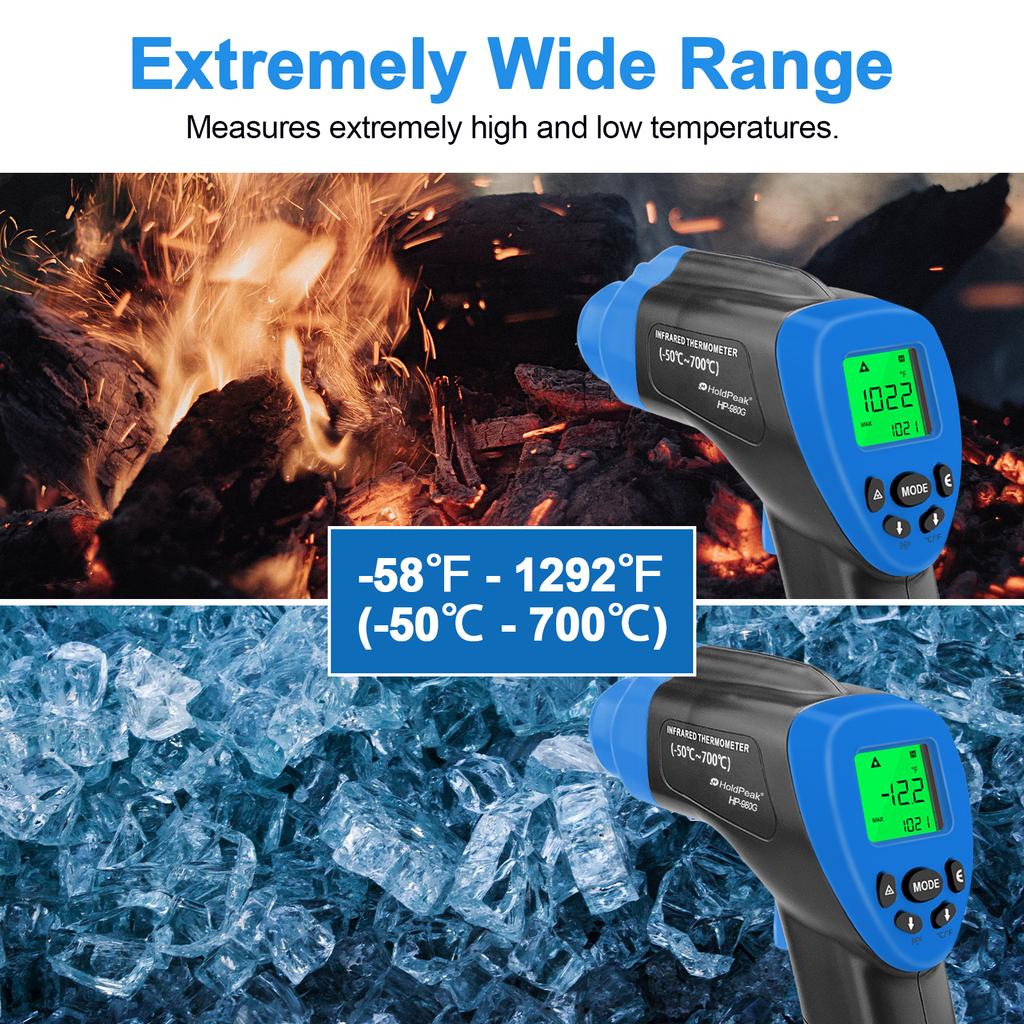 No-contact Infrared Thermometer Digital Thermal Imager , High Accuracy Industry Pyrometer Humidity Ambient Meter