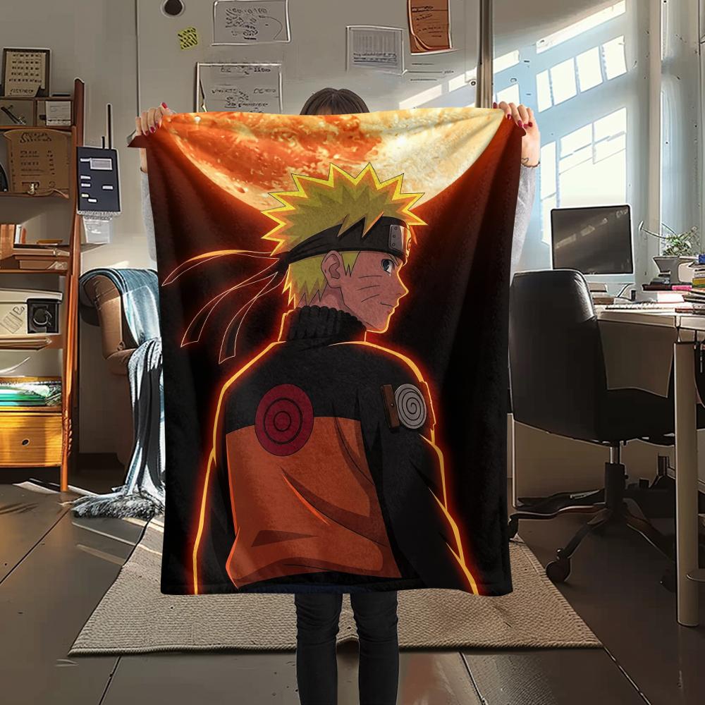 Coperta in Flanella con Motivo Naruto Uzumaki, Alta Qualità, Confortevole per Tutte le Stagioni, Decorazione per la Casa, Calore e Comfort, Perfetta per Regali.