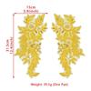 Multi-color Handmade Beads Lace Embroidery Flower Mirrored Flowers Wedding Dress Fabric Floral Design Mesh Lace