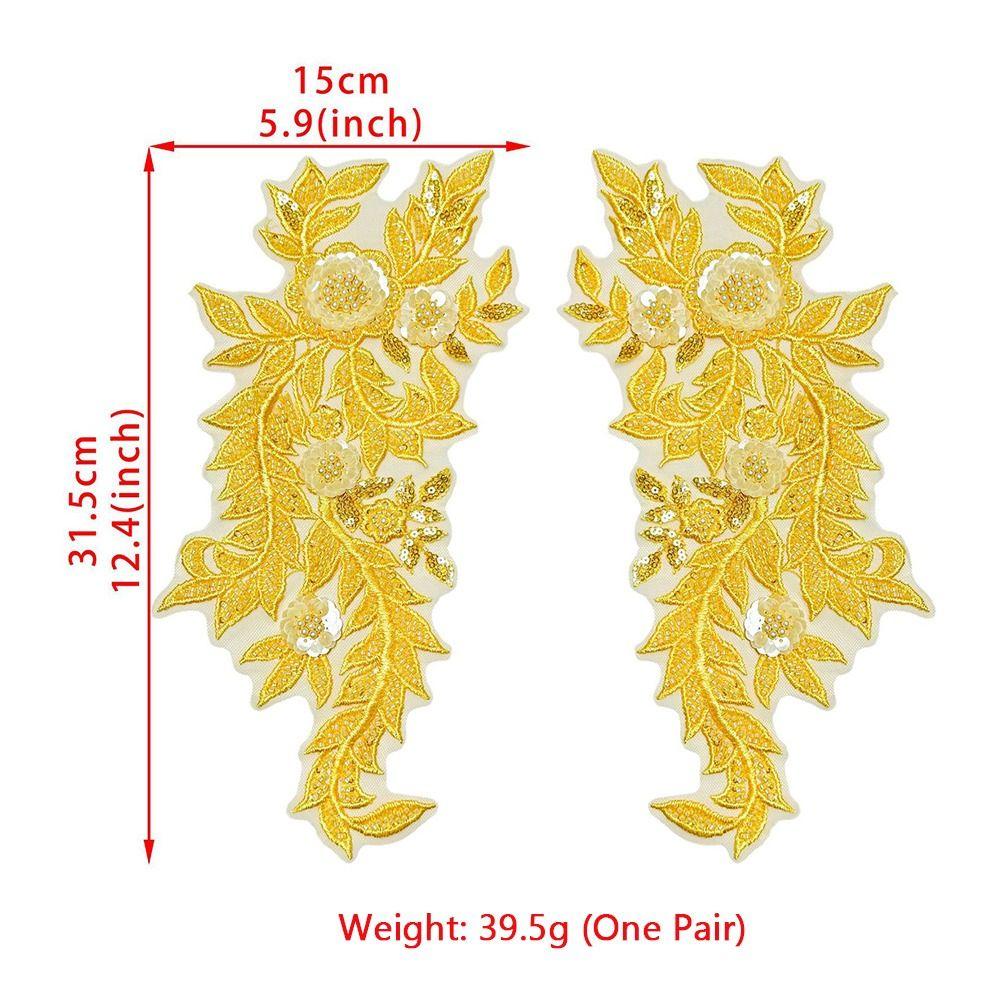 Multi-color Handmade Beads Lace Embroidery Flower Mirrored Flowers Wedding Dress Fabric Floral Design Mesh Lace
