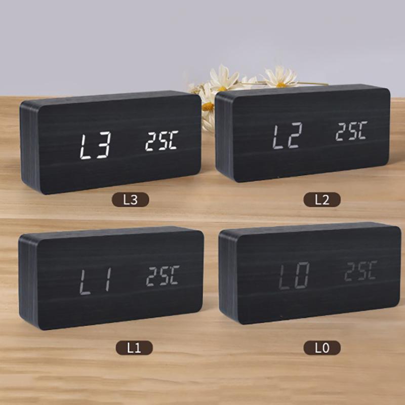 Led Student Alarm Clock Simple Wall Clock Temperature Display Table Clock Desktop Home Decor Garden