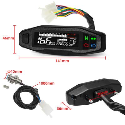Ized Motorcycle Dashboard Trument Speedometer Digital Speed Meter LED Tachometer Turn Signal Light Indicator For KR200