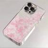 Pink Floral Pattern Transparent Phone Case For IPhone 17 16 15 14 Plus 13 12 11 Pro MAX 16E 17E Air Phone Cover Coque Funda