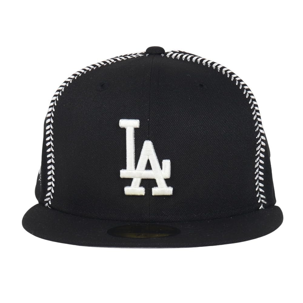 New Era 59FIFTY MLB Ball Stitch LA Size 7 5950 BALL STITCH WSSP LOSDOD NER36C5358 Cap, Black, 3/8, BLK, 14388873,
