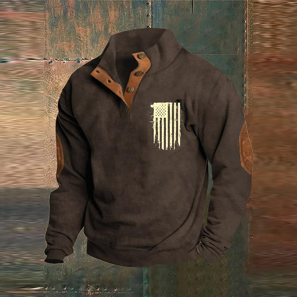 Das Herren-Sweatshirt mit Stehkragen im Frühling und Herbst ist ein Outdoor-Freizeitpullover